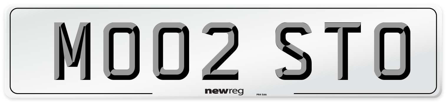 MO02 STO Number Plate from New Reg